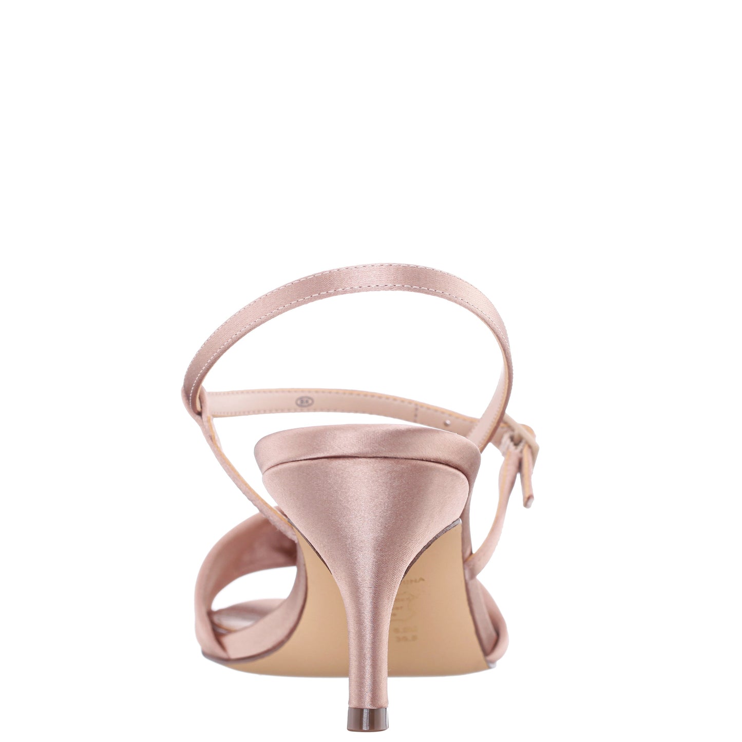 Nina Shoes Brigida Brown Satin Mid-Heel Sandal