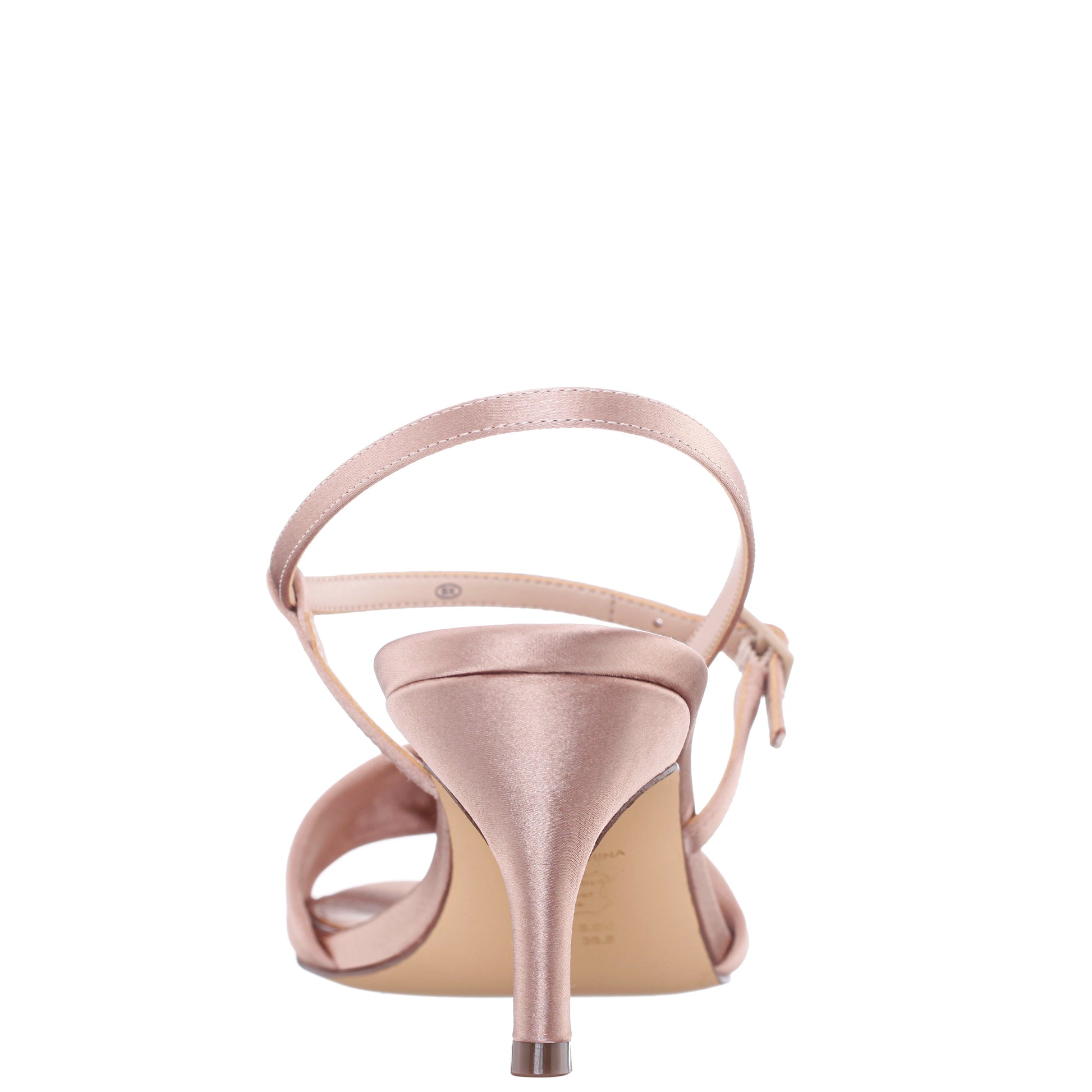 Nina Shoes Brigida Brown Satin Mid-Heel Sandal