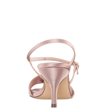 Nina Shoes Brigida Brown Satin Mid-Heel Sandal