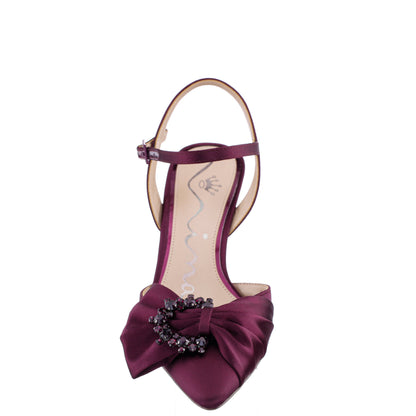 Nina Shoes Naomia Red Satin Mid-Heel Pump