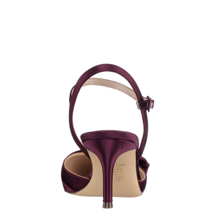 Nina Shoes Naomia Red Satin Mid-Heel Pump