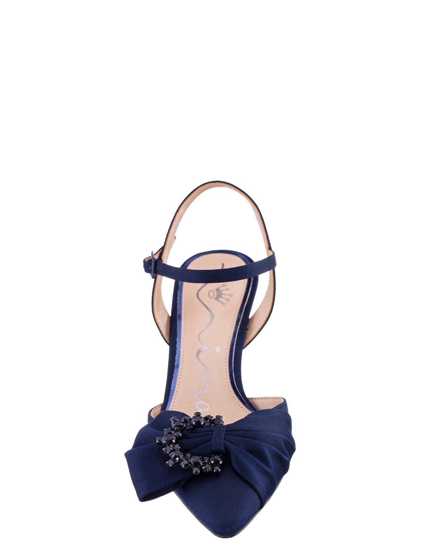 Nina Shoes Naomia Blue Satin Mid-Heel Pump