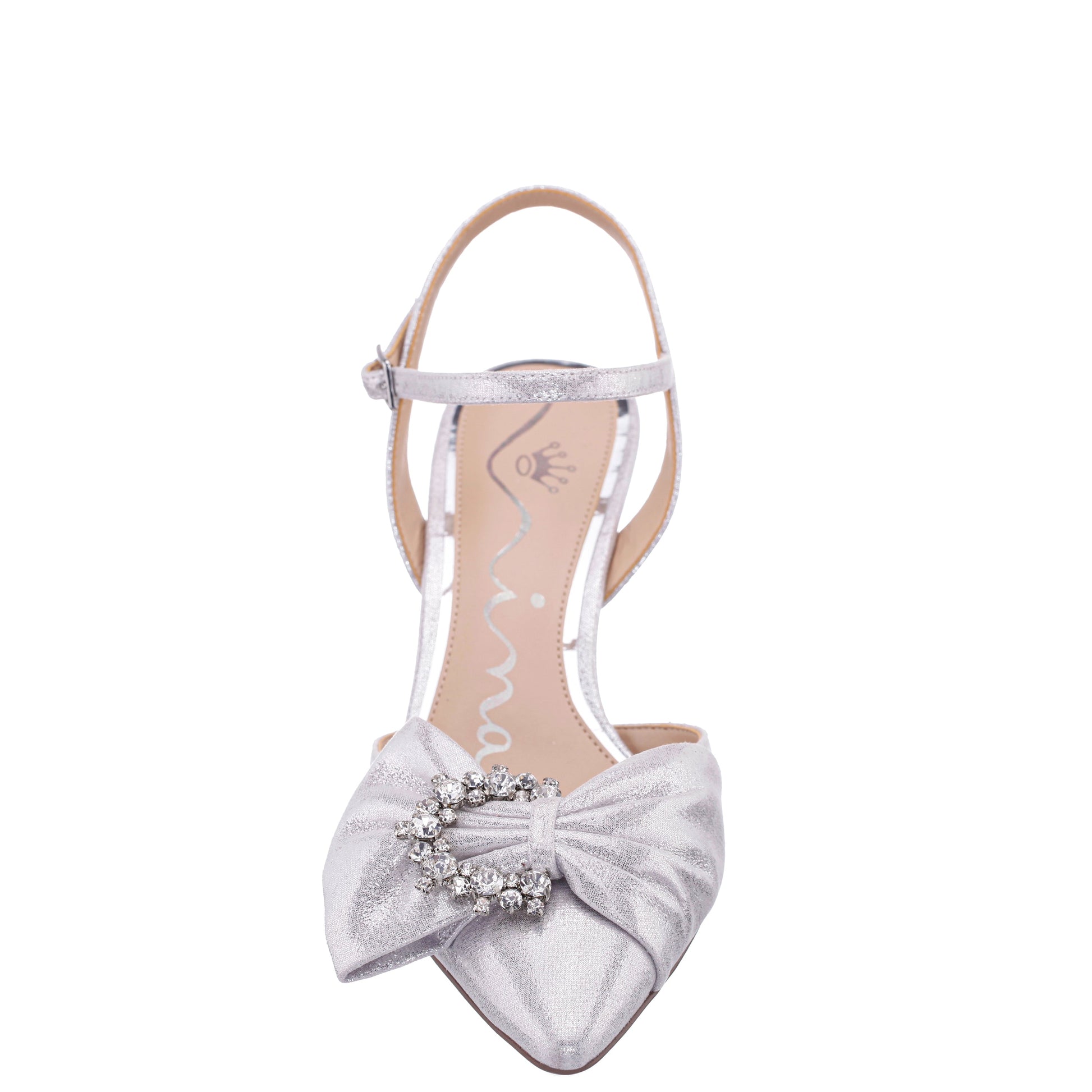 Nina Shoes Naomia Silver Shimmer Mid-Heel Pump