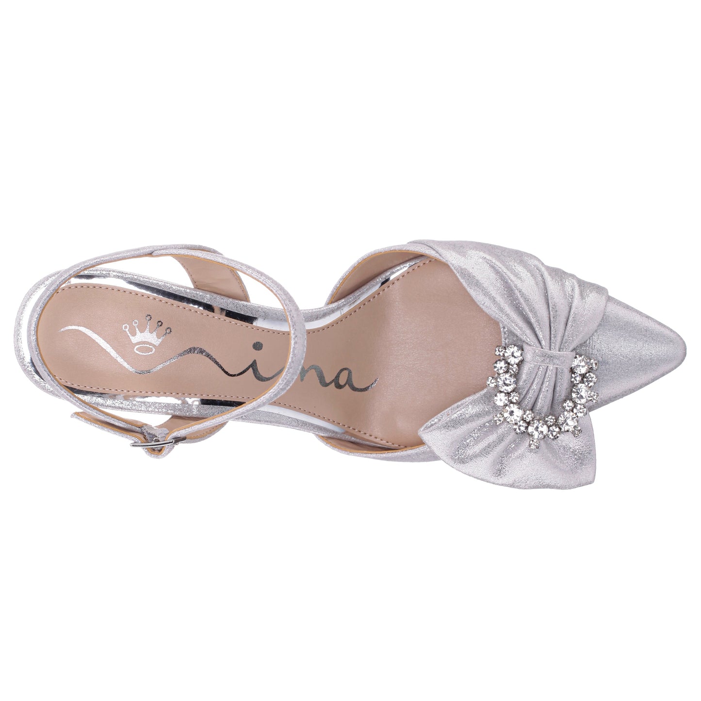 Nina Shoes Naomia Silver Shimmer Mid-Heel Pump