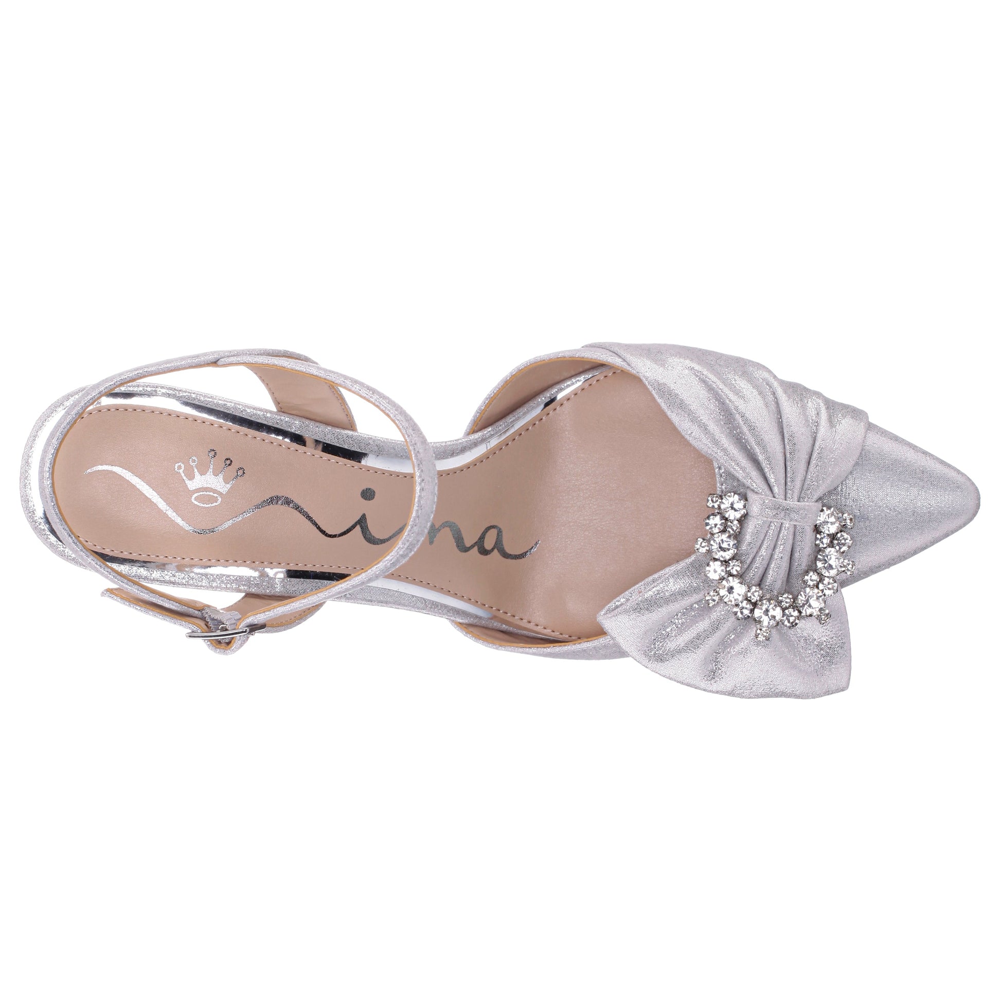 Nina Shoes Naomia Silver Shimmer Mid-Heel Pump