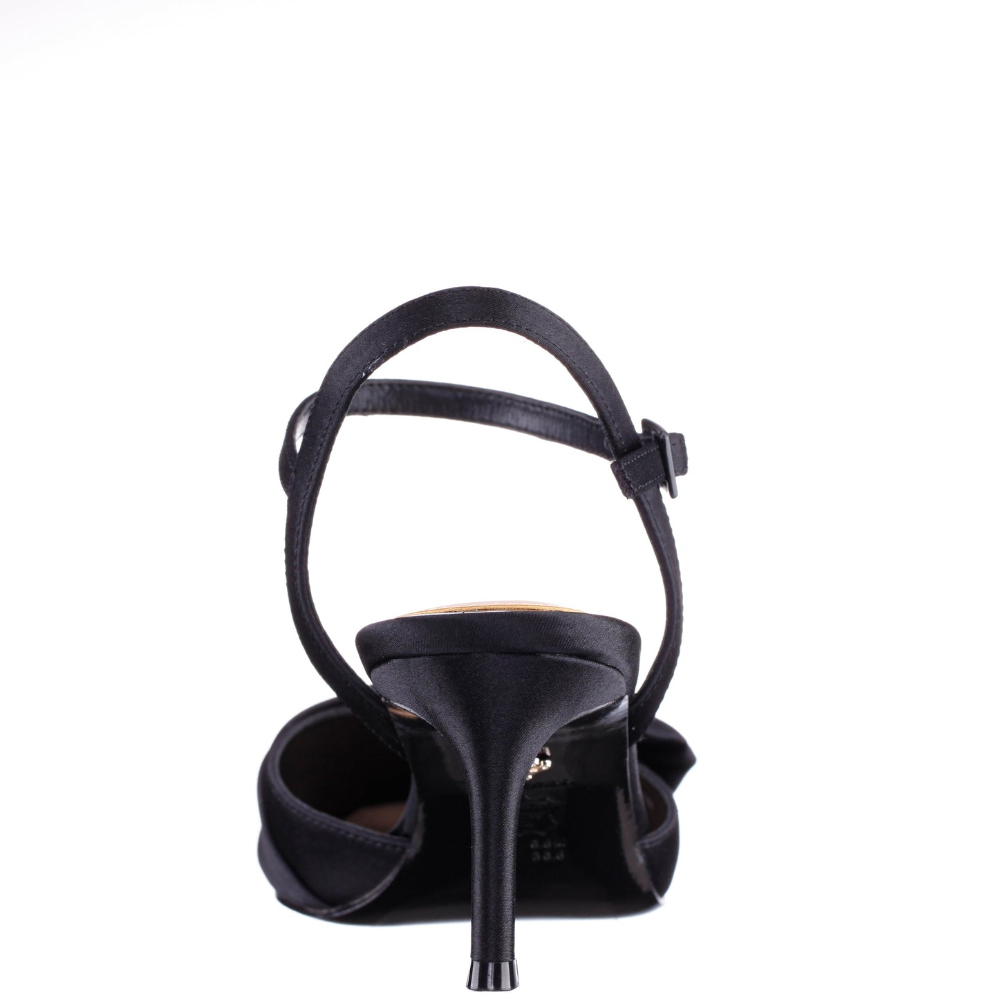 Nina Shoes Naomia Black Satin Mid-Heel Pump