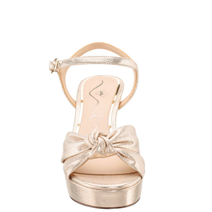 Nina Shoes Floren Gold Sandal Mid-Heel Platform