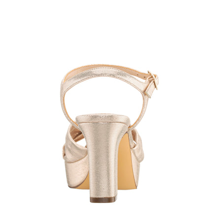 Nina Shoes Floren Gold Sandal Mid-Heel Platform