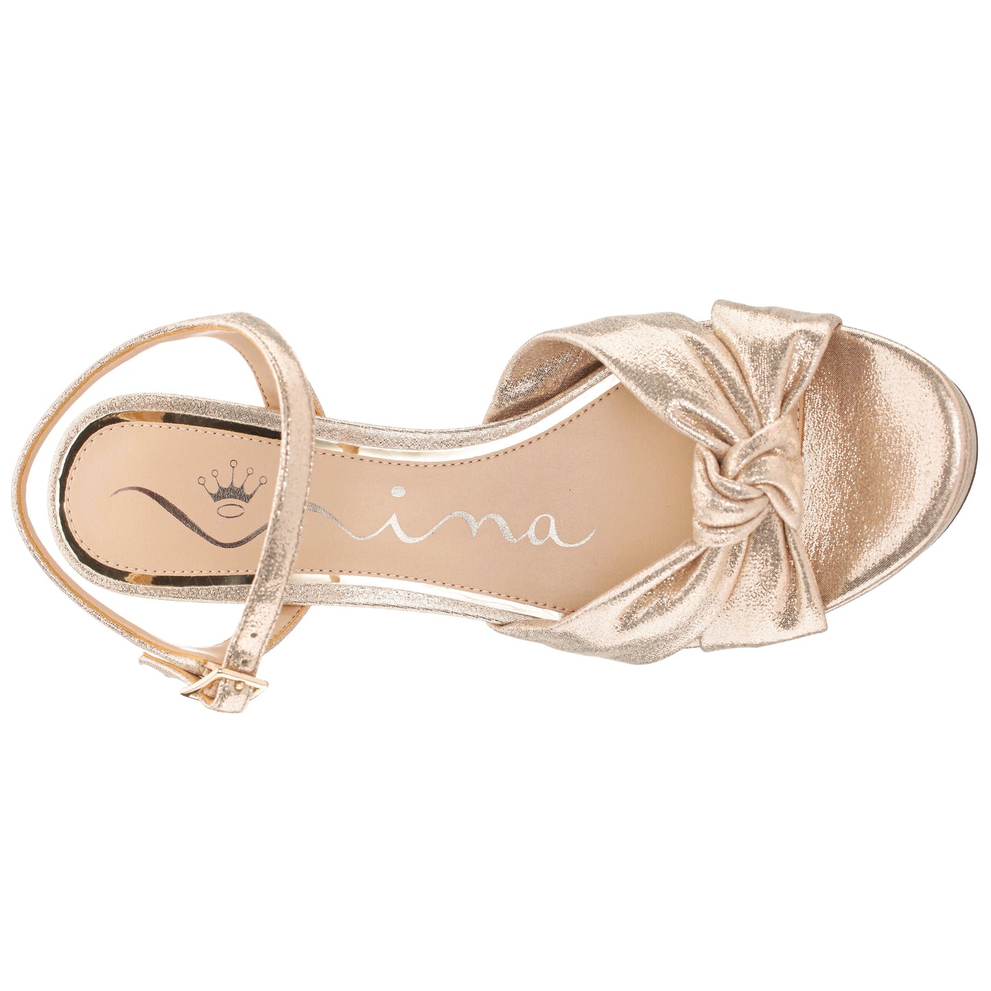 Nina Shoes Floren Gold Sandal Mid-Heel Platform