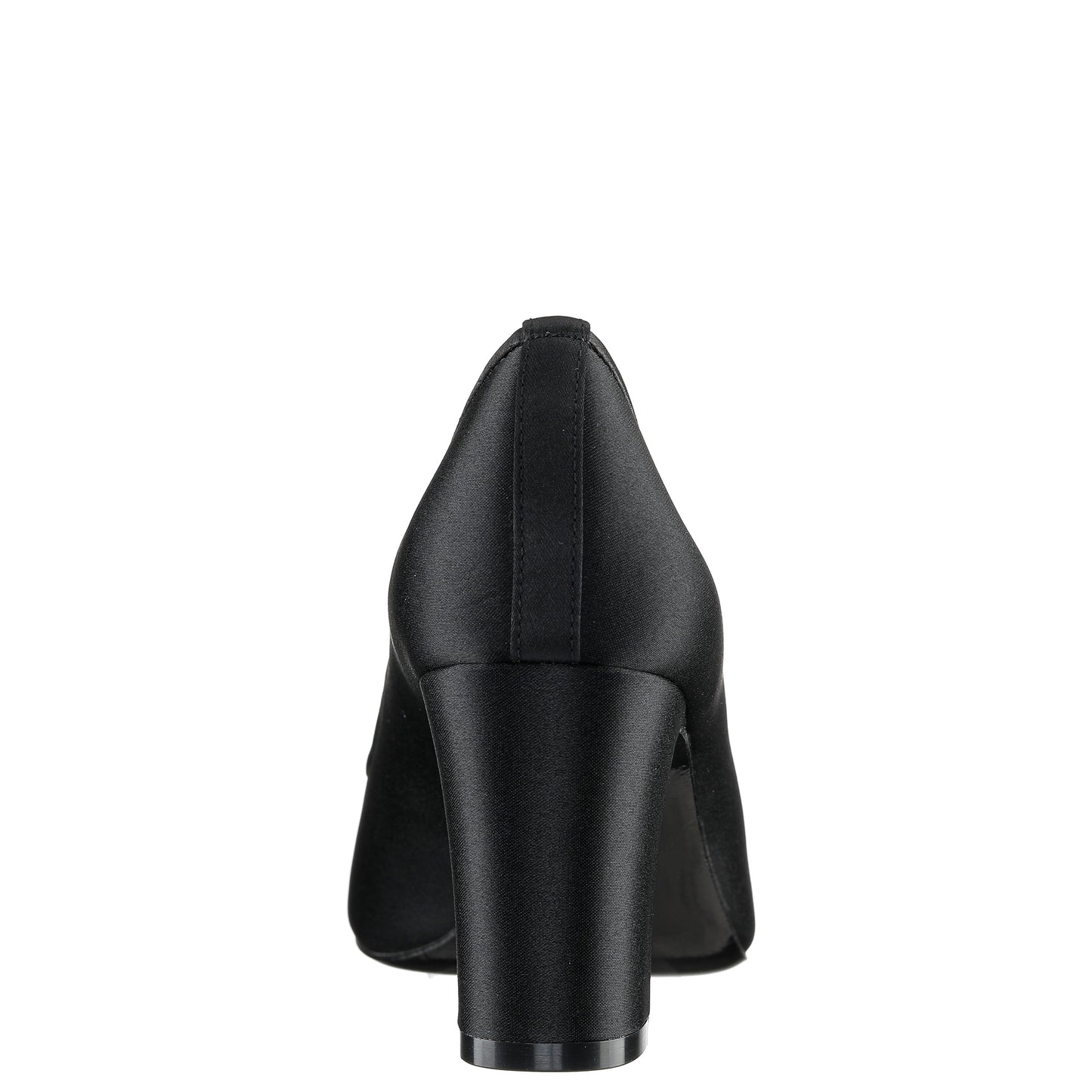 Nina Shoes Giovia Black Satin Block Heel Pump