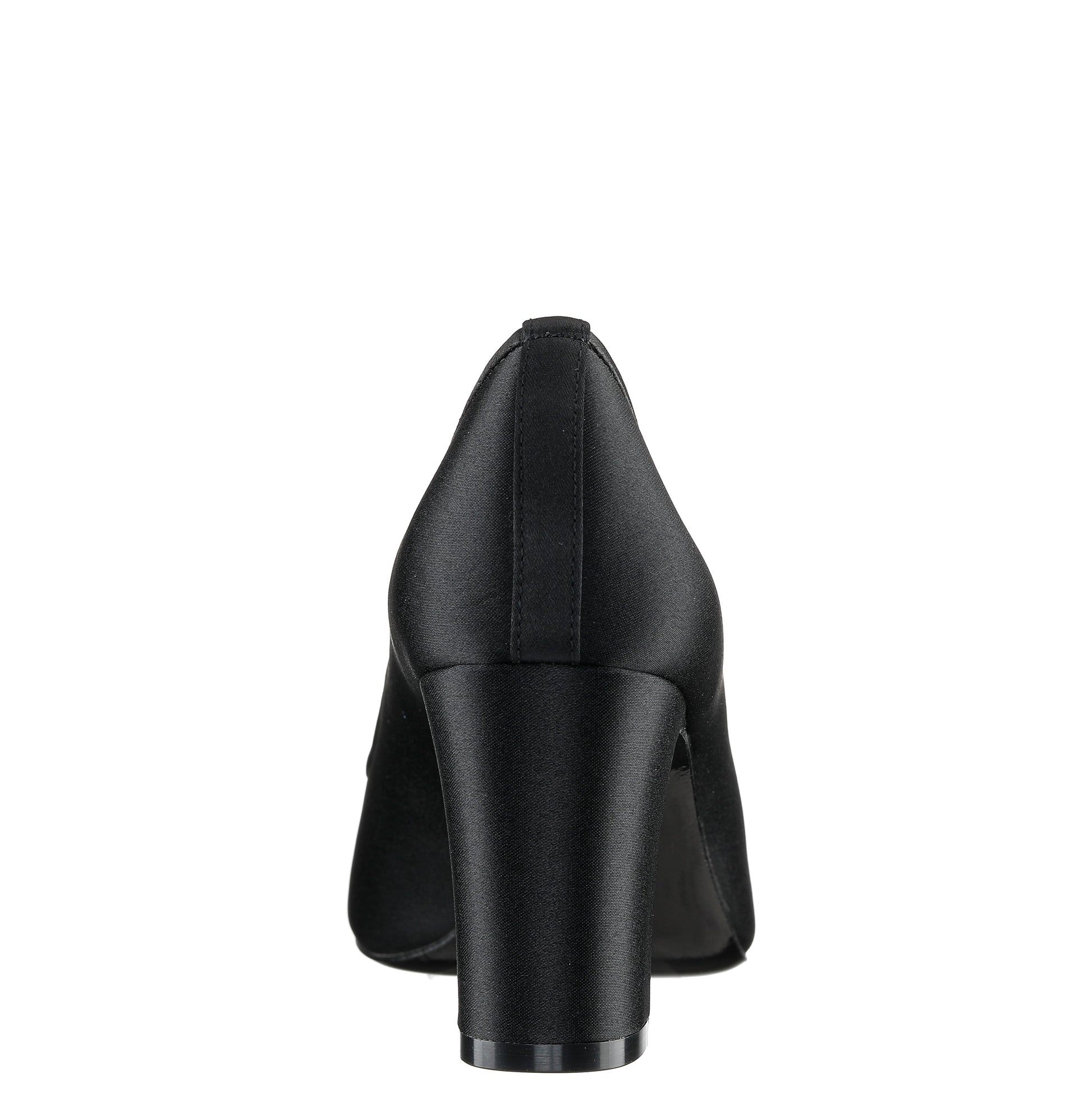 Nina Shoes Giovia Black Satin Block Heel Pump