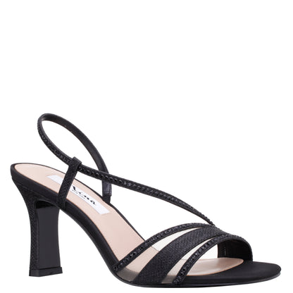 Nina Shoes Abbi Black Metallic Mid-Heel Sandal