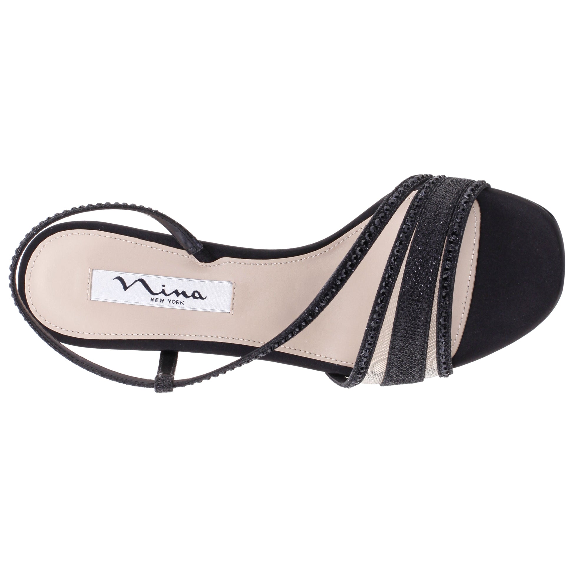 Nina Shoes Abbi Black Metallic Mid-Heel Sandal