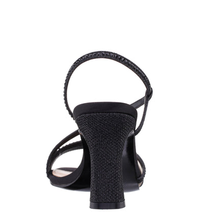 Nina Shoes Abbi Black Metallic Mid-Heel Sandal