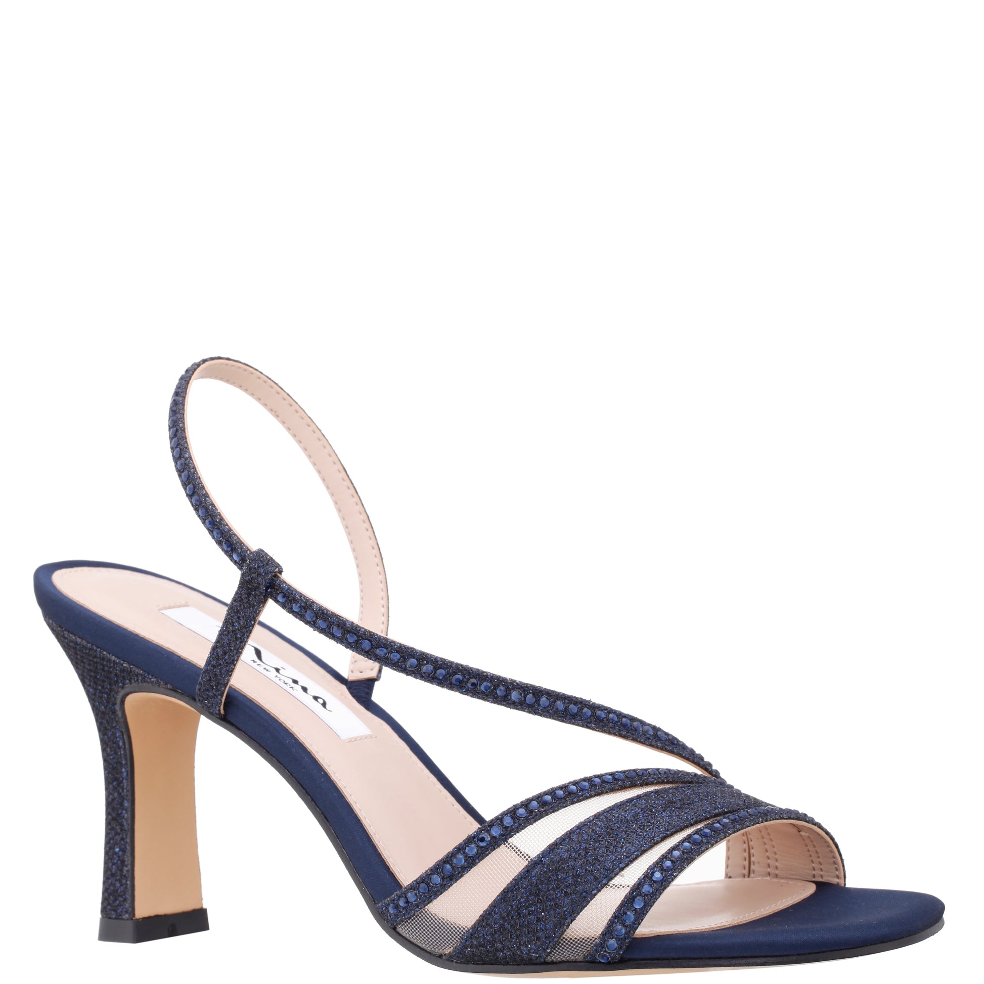 Nina Shoes Abbi Blue Metallic Mid-Heel Sandal
