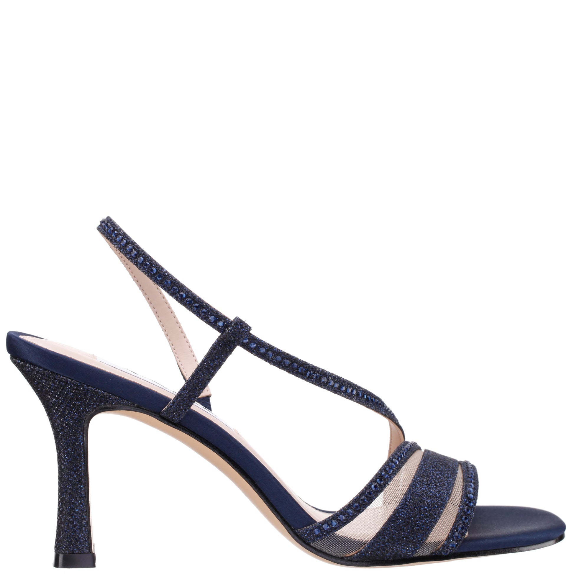 Nina Shoes Abbi Blue Metallic Mid-Heel Sandal
