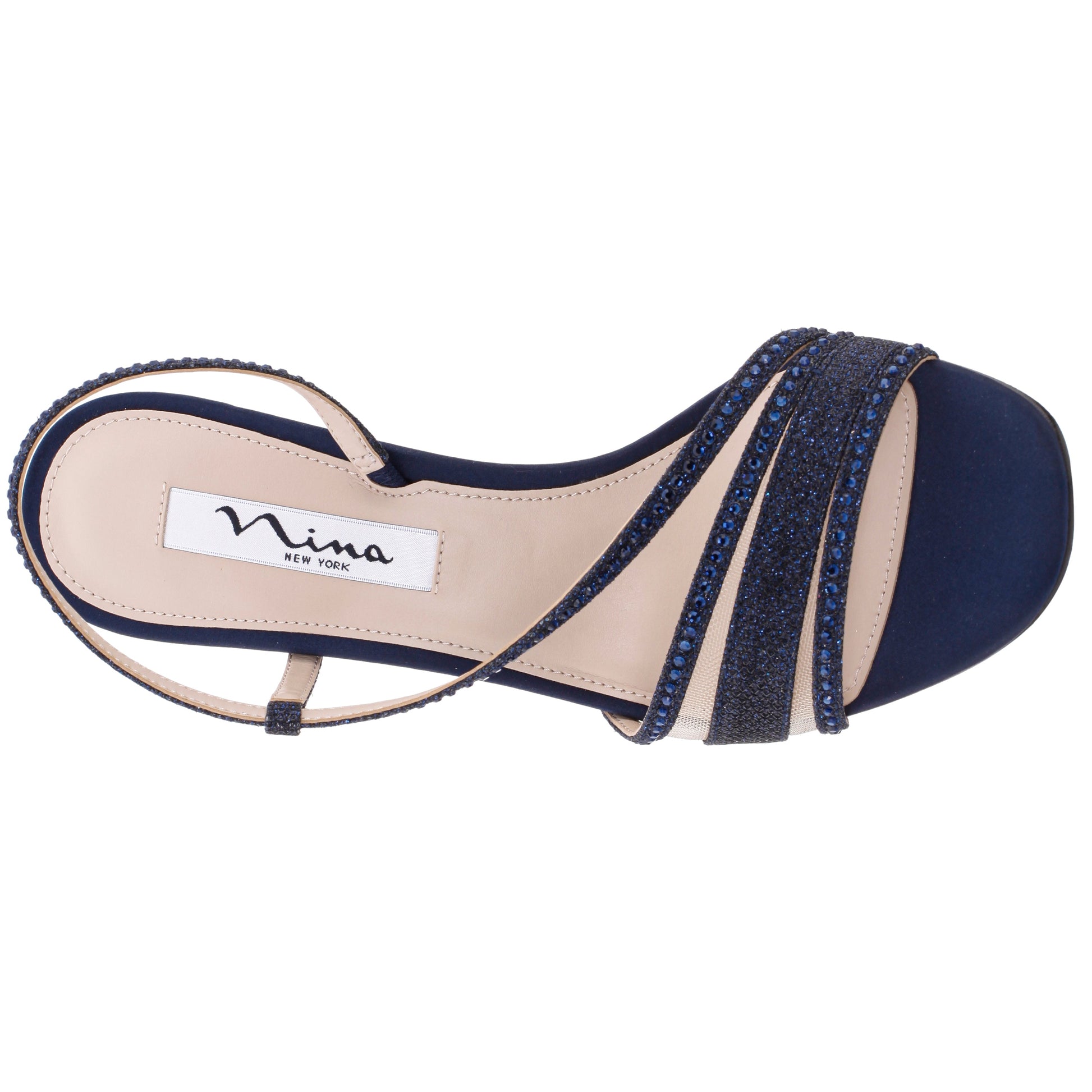 Nina Shoes Abbi Blue Metallic Mid-Heel Sandal