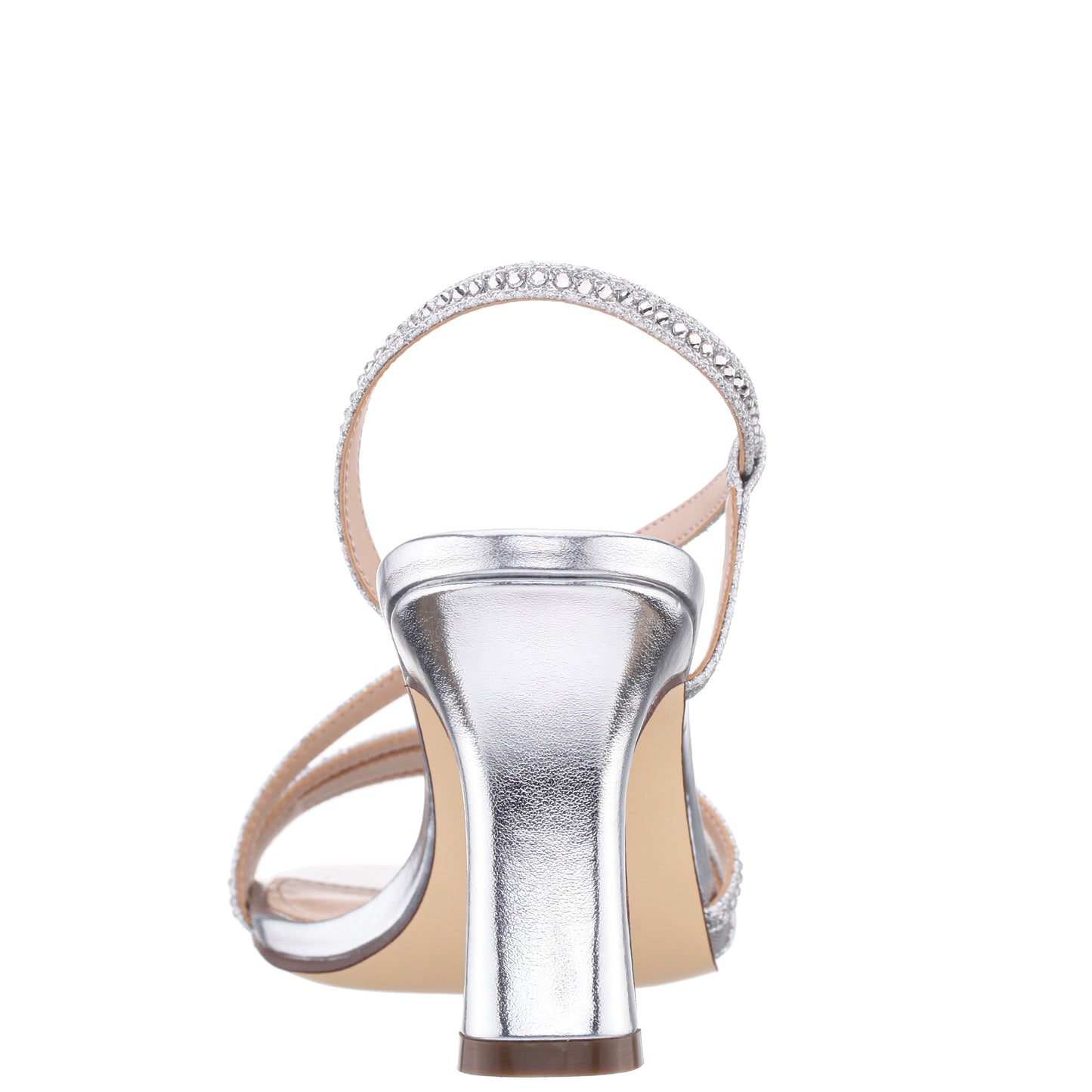 Nina Shoes Abbi Silver Metallic Mid-Heel Sandal
