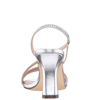 Nina Shoes Abbi Silver Metallic Mid-Heel Sandal