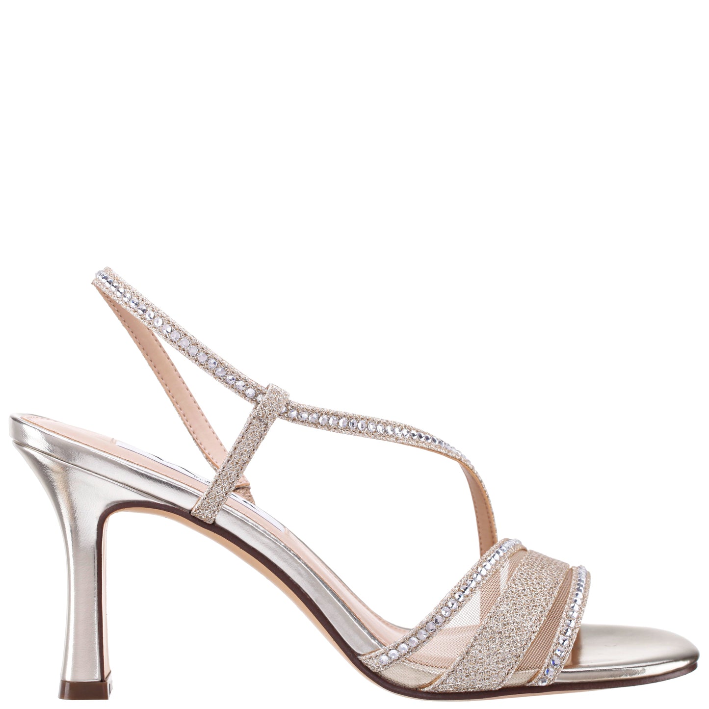 Nina Shoes Abbi Soft Platino Metallic Mid-Heel Sandal