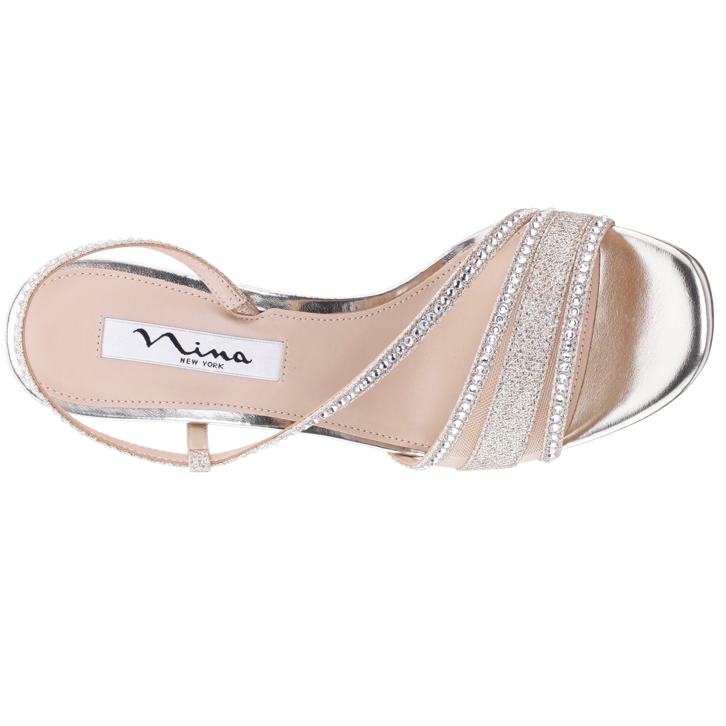 Nina Shoes Abbi Soft Platino Metallic Mid-Heel Sandal