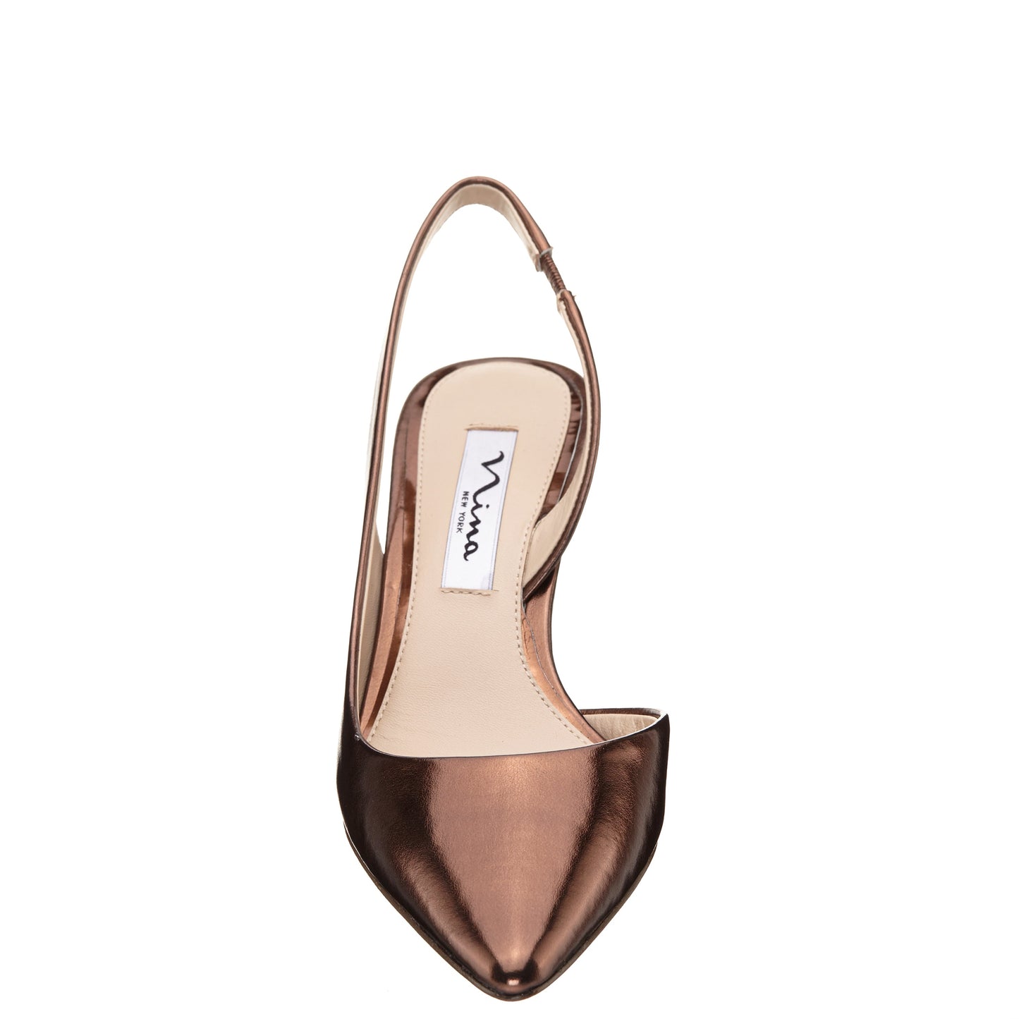 Nina Shoes Nina60s Bronze Metallic Glaze Mid-Heel Slingback Pumps