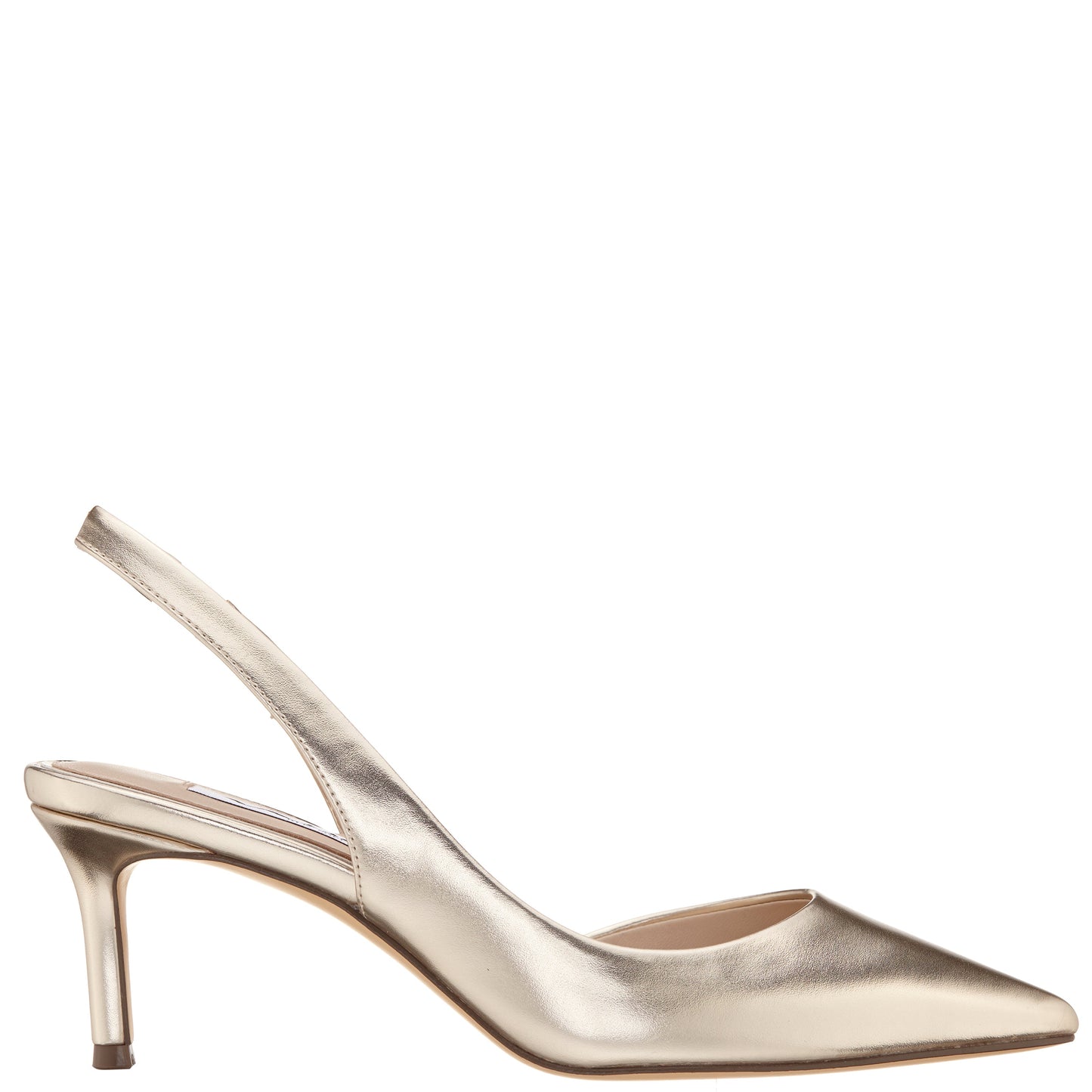 Nina Shoes Nina60s Platino Metallic Glaze Mid-Heel Slingback Pumps
