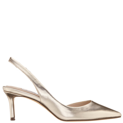 Nina Shoes Nina60s Platino Metallic Glaze Mid-Heel Slingback Pumps
