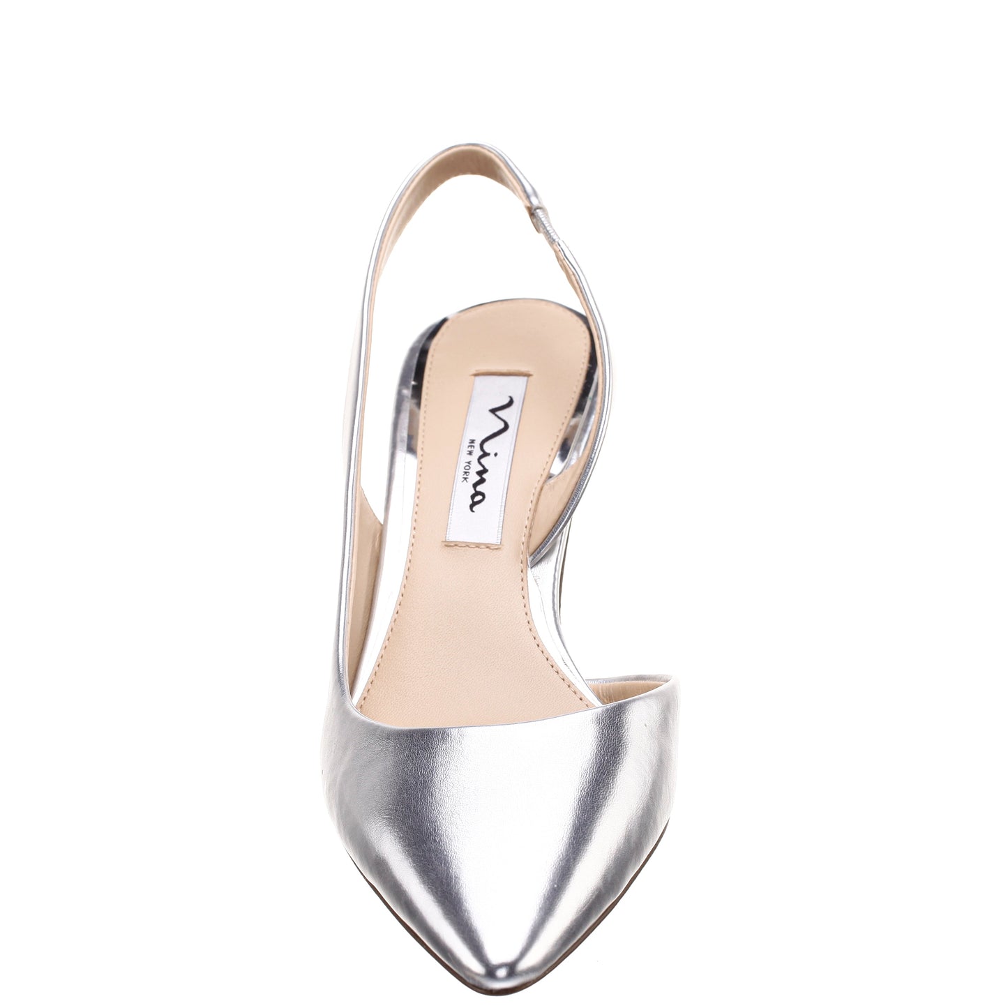 Nina Shoes Nina60s Silver Metallic Glaze Mid-Heel Slingback Pumps