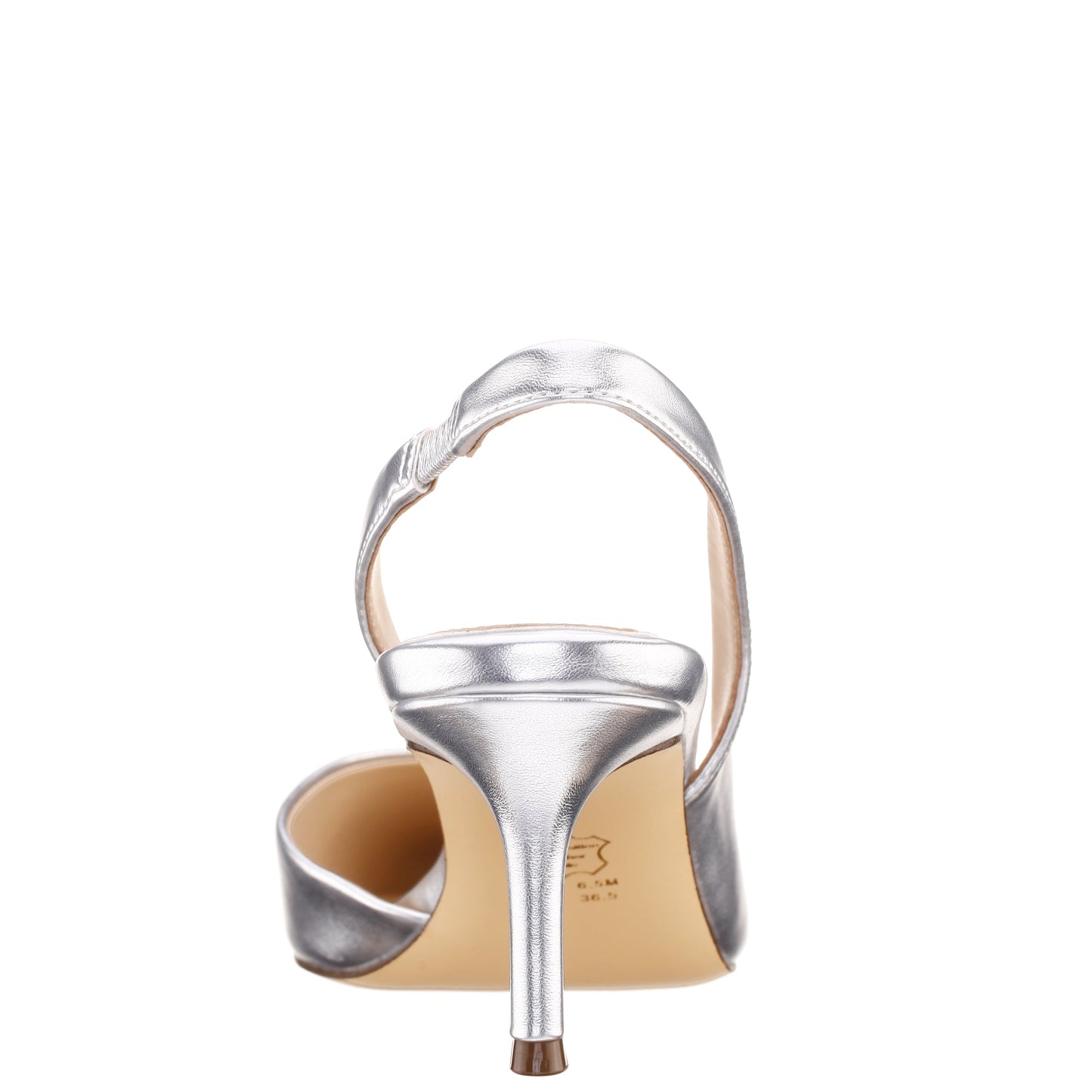 Nina Shoes Nina60s Silver Metallic Glaze Mid-Heel Slingback Pumps