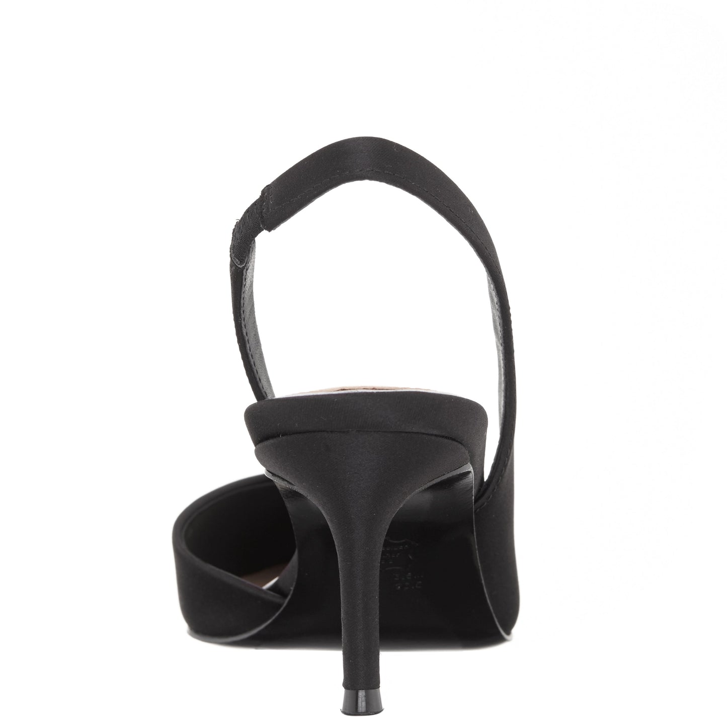 Nina Shoes Nina60s Black Satin Mid-Heel Slingback Pumps