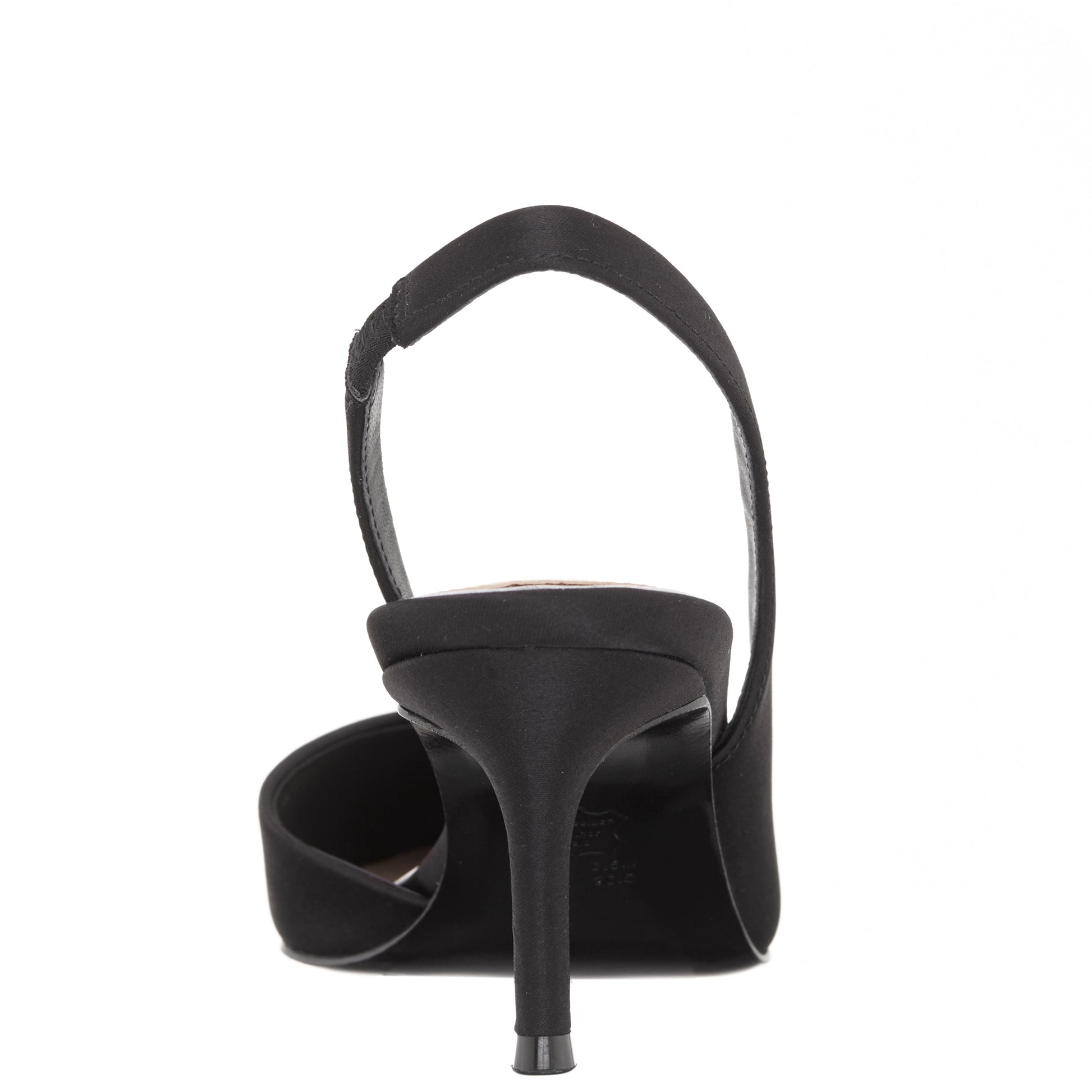 Nina Shoes Nina60s Black Satin Mid-Heel Slingback Pumps