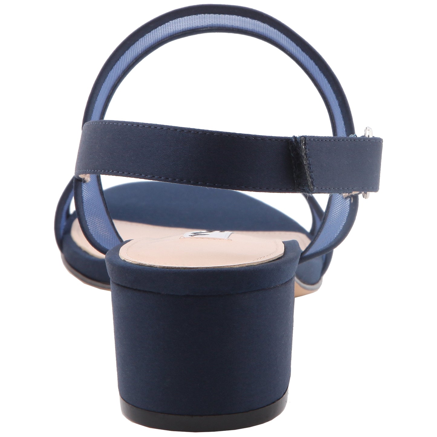 Nina Shoes Ganice Blue Satin with Mesh Block-Heel Hook & Loop Sandals