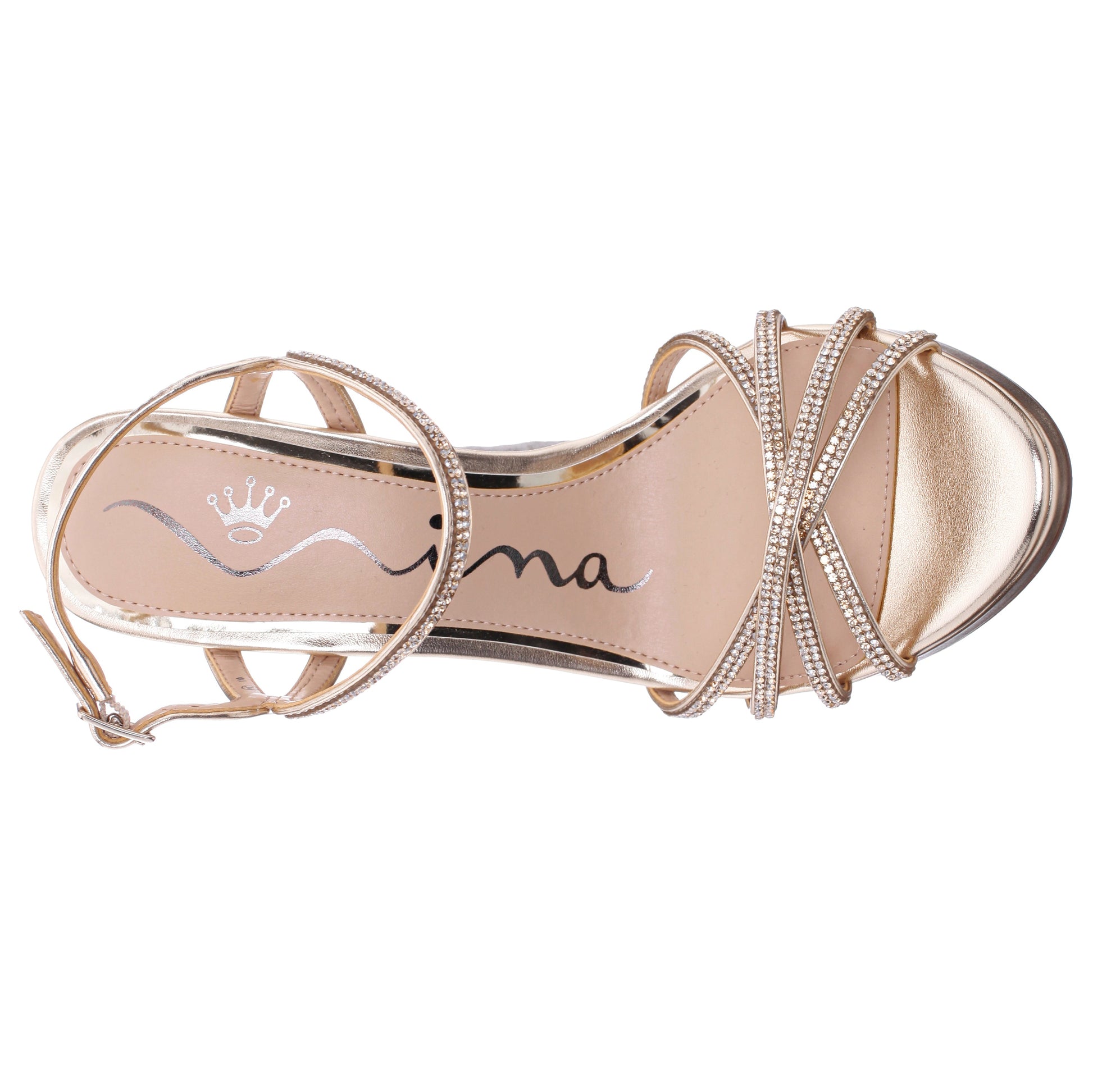 Nina Shoes Sybel Gold Metallic Ultra-High Block Heel Platform Sandal