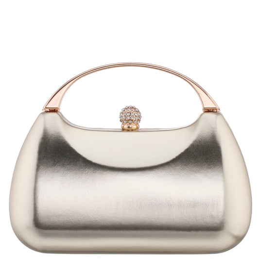 Nina Shoes Brando-M Platino Metallic Foil/Glass Crystal Minaudiere