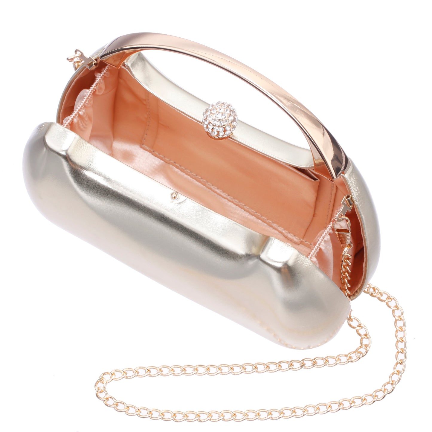 Nina Shoes Brando-M Platino Metallic Foil/Glass Crystal Minaudiere