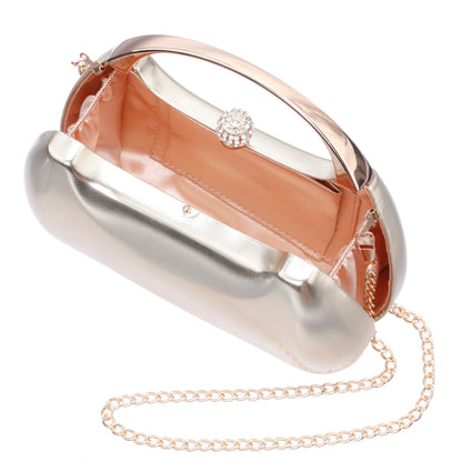 Nina Shoes Brando-M Platino Metallic Foil/Glass Crystal Minaudiere