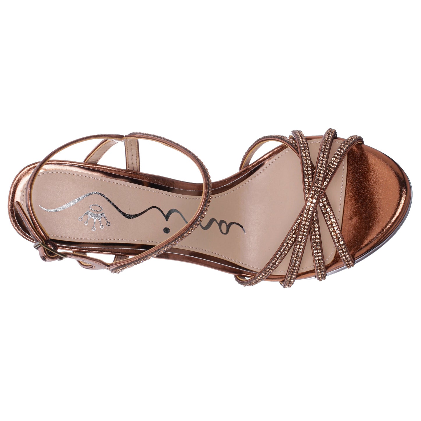 Nina Shoes Sybel Brown Metallic Ultra-High Block Heel Platform Sandal