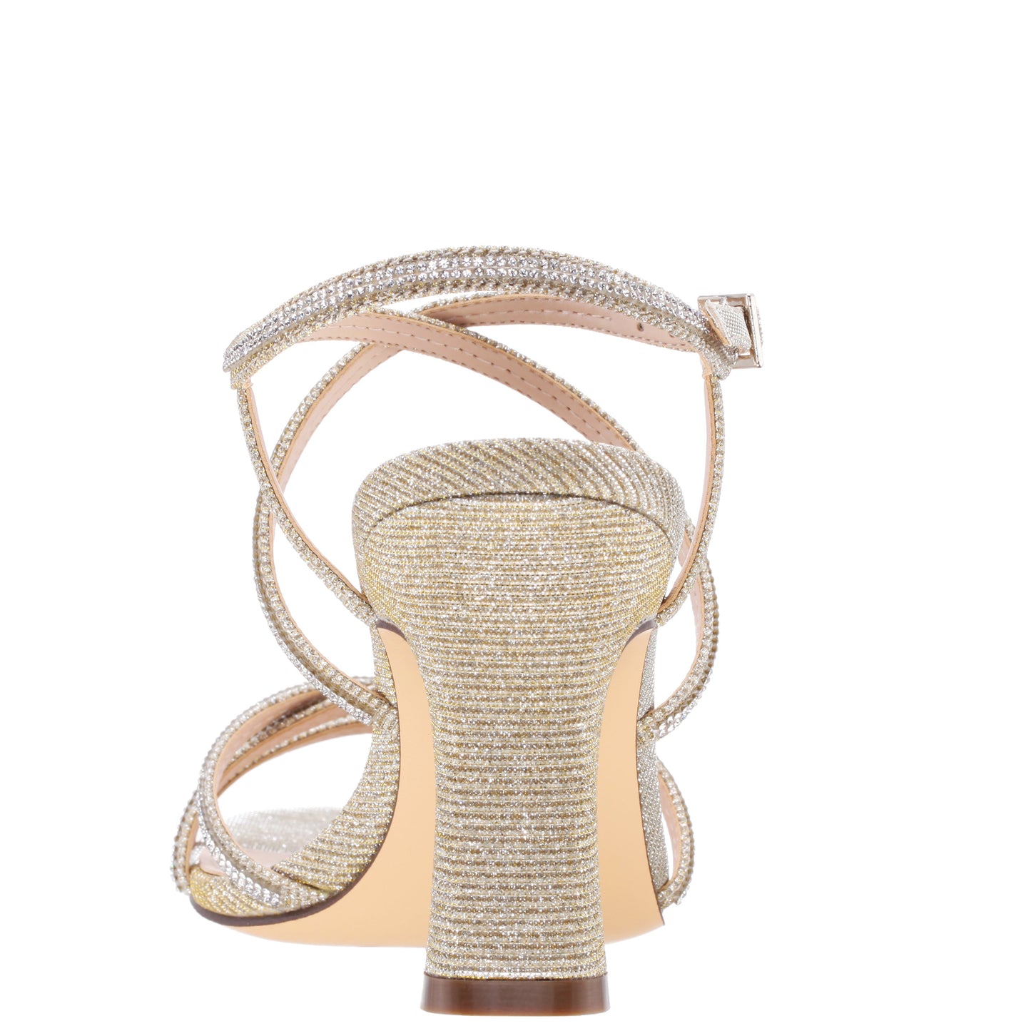 Nina Shoes Anna Platino Metallic Mid-Heel Sandals