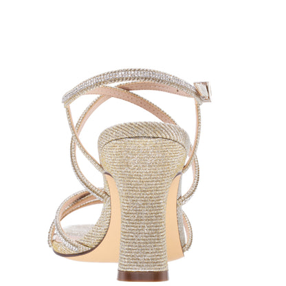 Nina Shoes Anna Platino Metallic Mid-Heel Sandals