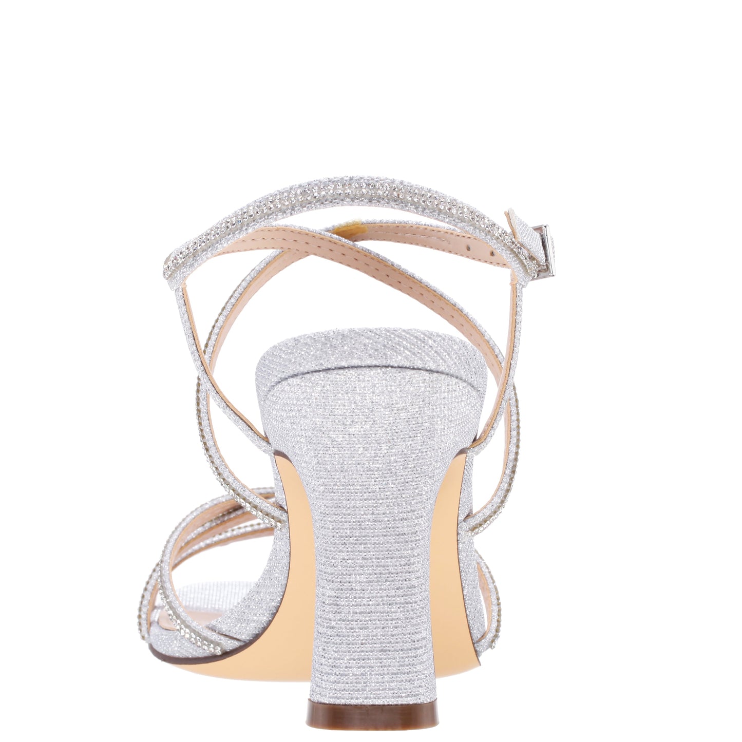 Nina Shoes Anna Silver Metallic Mid-Heel Sandals