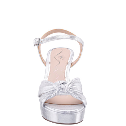Nina Shoes Floren Silver Sandal Mid-Heel Platform