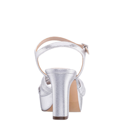 Nina Shoes Floren Silver Sandal Mid-Heel Platform