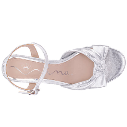 Nina Shoes Floren Silver Sandal Mid-Heel Platform