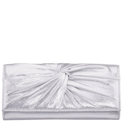 Nina Shoes Spirit Silver Disco Suedette Foldover Clutch