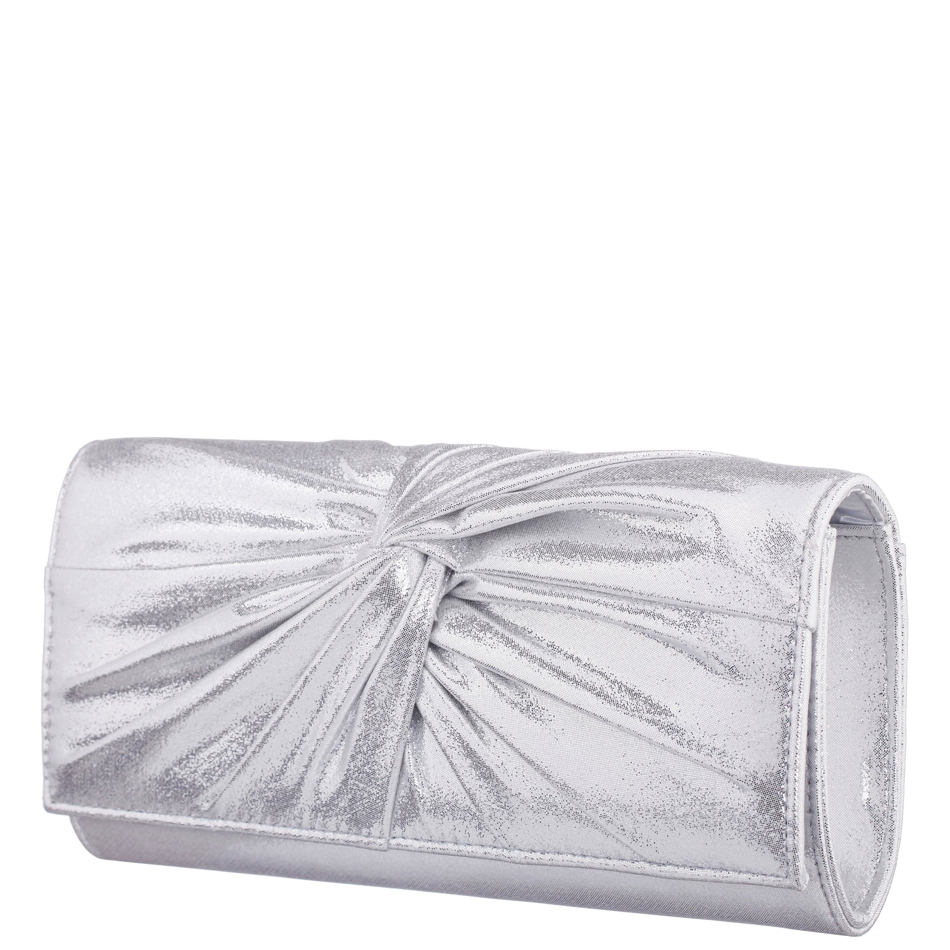 Nina Shoes Spirit Silver Disco Suedette Foldover Clutch