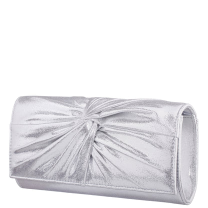 Nina Shoes Spirit Silver Disco Suedette Foldover Clutch