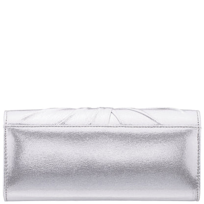Nina Shoes Spirit Silver Disco Suedette Foldover Clutch