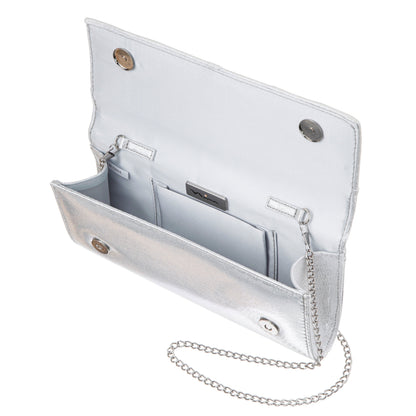 Nina Shoes Spirit Silver Disco Suedette Foldover Clutch