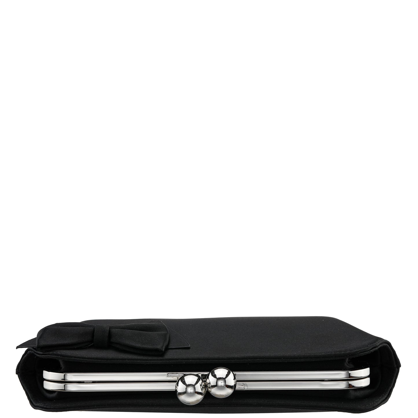 Nina Shoes Kenji-K Black Satin Frame Clutch
